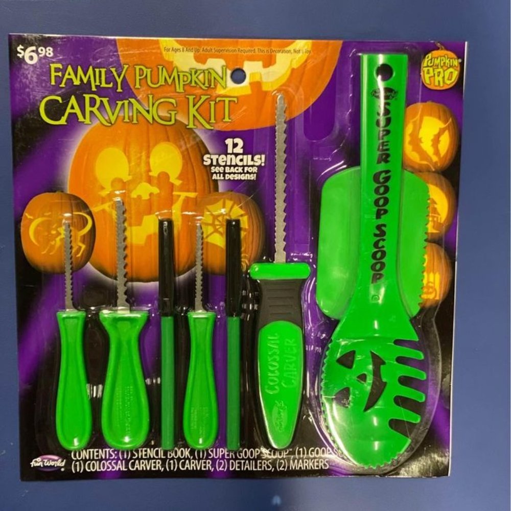 Pumpkin Pro Family Size Green Plastic Carving Kit Halloween Decoration by Fun Wo